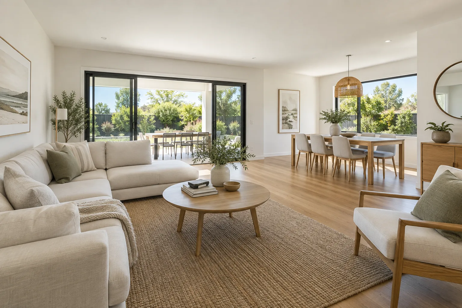 Illustrative modern Australian living and dining room prepared for a property inspection